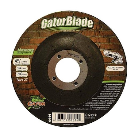 Gator Grit 9614 45 x 025 x 088 in Masonry Wheel 2463818